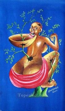 アフリカ人 Painting - シャンガラ アフリカの自然による人間の破壊
